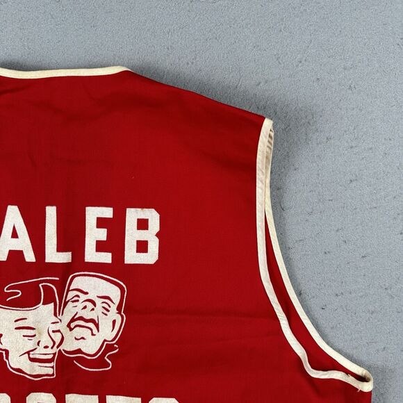 Vintage 60s Champion Running Man Vest Medium Red Cast Taleb Grotto Open Front - Picture 10 of 16